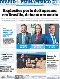 Capa do jornal Diario de Pernambuco 14/11/2024