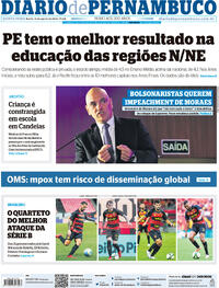 Capa do jornal Diario de Pernambuco 15/08/2024