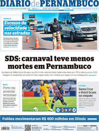 Capa do jornal Diario de Pernambuco 16/02/2024