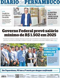 Capa do jornal Diario de Pernambuco 16/04/2024