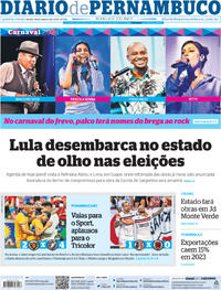 Capa do jornal Diario de Pernambuco 18/01/2024