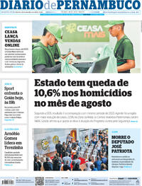 Capa do jornal Diario de Pernambuco 18/09/2024