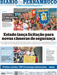 Capa do jornal Diario de Pernambuco 20/06/2024