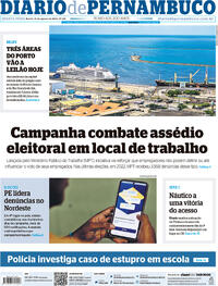 Capa do jornal Diario de Pernambuco 21/08/2024