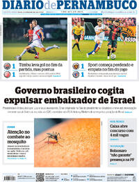 Capa do jornal Diario de Pernambuco 22/02/2024
