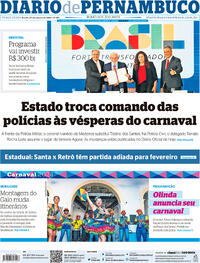 Capa do jornal Diario de Pernambuco 23/01/2024