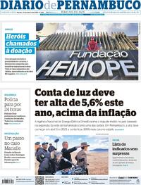 Capa do jornal Diario de Pernambuco 24/01/2024