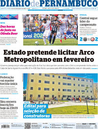 Capa do jornal Diario de Pernambuco 25/01/2024