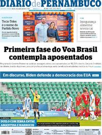 Capa do jornal Diario de Pernambuco 25/07/2024
