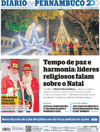 Capa do jornal Diario de Pernambuco 25/12/2024