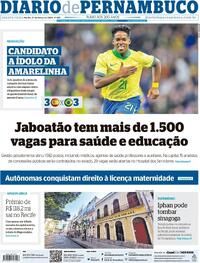Capa do jornal Diario de Pernambuco 27/03/2024