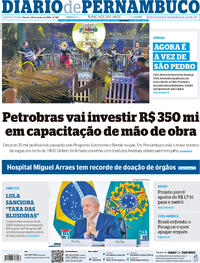 Capa do jornal Diario de Pernambuco 28/06/2024