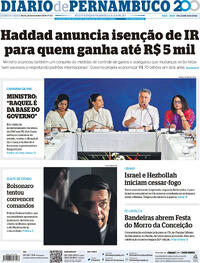 Capa do jornal Diario de Pernambuco 28/11/2024