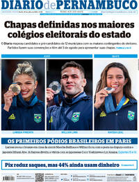 Capa do jornal Diario de Pernambuco 29/07/2024