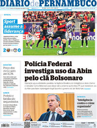 Capa do jornal Diario de Pernambuco 30/01/2024