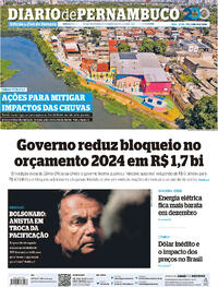 Capa do jornal Diario de Pernambuco 30/11/2024