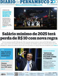 Capa do jornal Diario de Pernambuco 30/12/2024