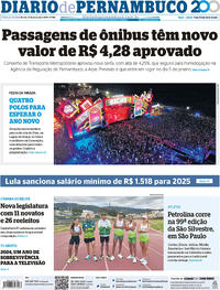 Capa do jornal Diario de Pernambuco 31/12/2024