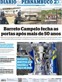 Capa do jornal Diario de Pernambuco 02/04/2025