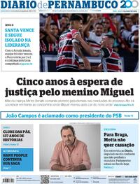 Capa do jornal Diario de Pernambuco 02/06/2025