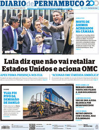 Capa do jornal Diario de Pernambuco 07/08/2025