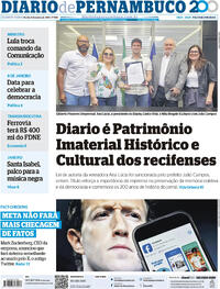 Capa do jornal Diario de Pernambuco 08/01/2025