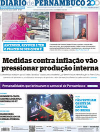 Capa do jornal Diario de Pernambuco 08/03/2025