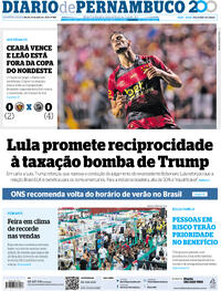 Capa do jornal Diario de Pernambuco 10/07/2025
