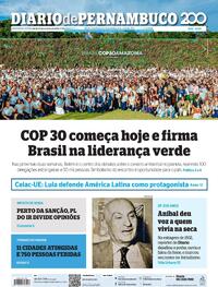 Capa do jornal Diario de Pernambuco 10/11/2025