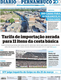 Capa do jornal Diario de Pernambuco 14/03/2025