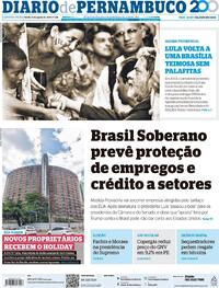 Capa do jornal Diario de Pernambuco 14/08/2025