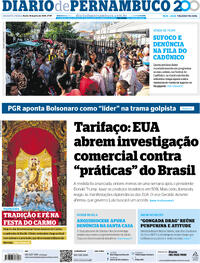 Capa do jornal Diario de Pernambuco 16/07/2025
