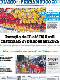 Capa do jornal Diario de Pernambuco 18/03/2025