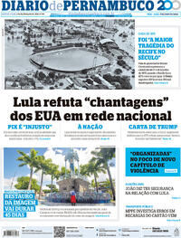 Capa do jornal Diario de Pernambuco 18/07/2025