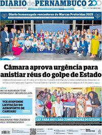 Capa do jornal Diario de Pernambuco 18/09/2025