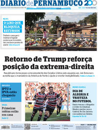 Capa do jornal Diario de Pernambuco 20/01/2025
