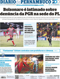 Capa do jornal Diario de Pernambuco 20/02/2025