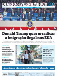 Capa do jornal Diario de Pernambuco 21/01/2025