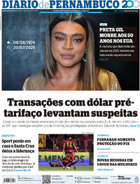 Capa do jornal Diario de Pernambuco 21/07/2025