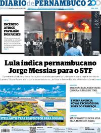 Capa do jornal Diario de Pernambuco 21/11/2025