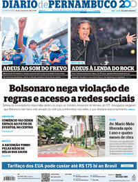 Capa do jornal Diario de Pernambuco 23/07/2025