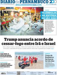 Capa do jornal Diario de Pernambuco 24/06/2025