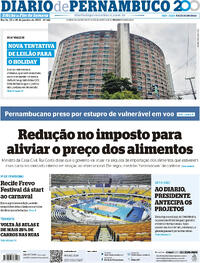 Capa do jornal Diario de Pernambuco 25/01/2025