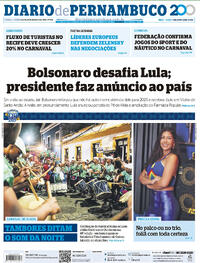 Capa do jornal Diario de Pernambuco 25/02/2025