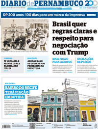 Capa do jornal Diario de Pernambuco 30/07/2025