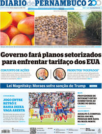 Capa do jornal Diario de Pernambuco 31/07/2025