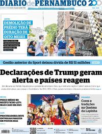 Capa do jornal Diario de Pernambuco 07/01/2026