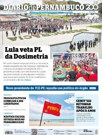 Capa do jornal Diario de Pernambuco 09/01/2026