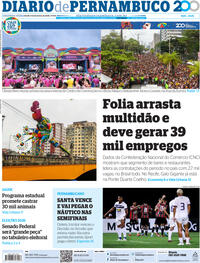 Capa do jornal Diario de Pernambuco 09/02/2026