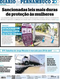 Capa do jornal Diario de Pernambuco 10/04/2026